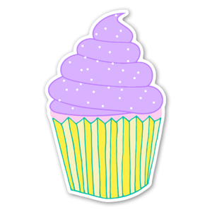 Leckerer Cupcake Aufkleber