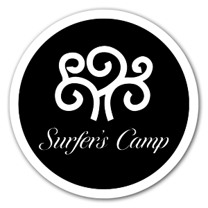 Logo des Surfer's Camp als Schwarzer Aufkleber