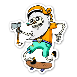 Unnetter Weihnachtsmann, Aufkleber gestaltet von Gore Juice Sticker co.