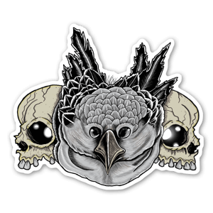 Skull Owl Aufkleber