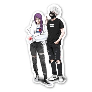 Aufkleber TOKYO GHOUL KANEKI & RIZE 