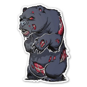 Gruseliger Zombie Bär Sticker